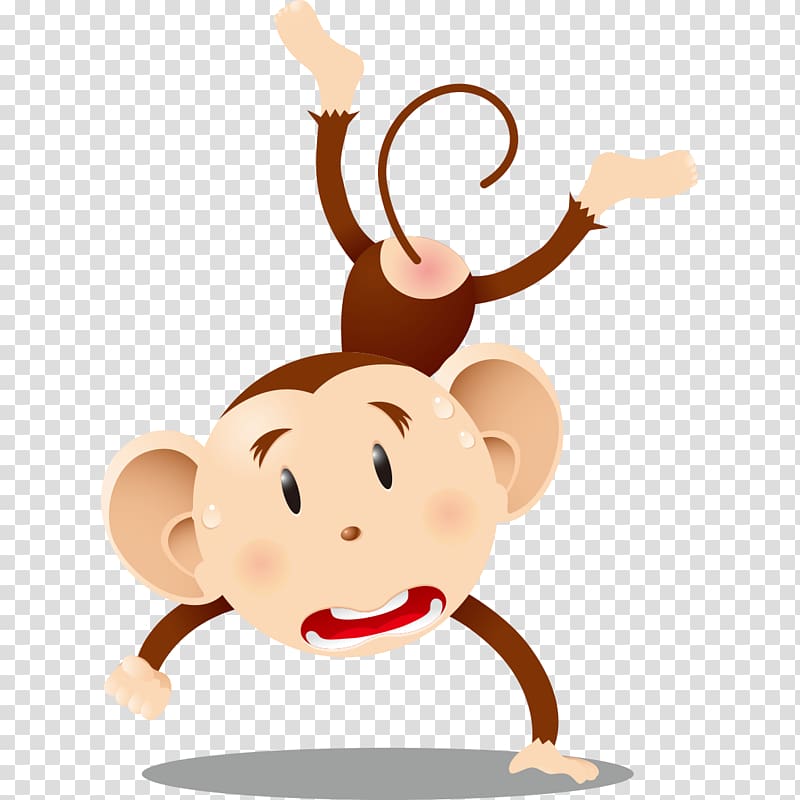 Chimpanzee Ape Monkey Cartoon, A terrified monkey transparent background PNG clipart