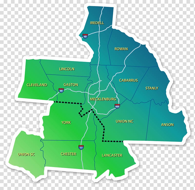 Map ULI Charlotte Region Charlotte USA, connect transparent background PNG clipart