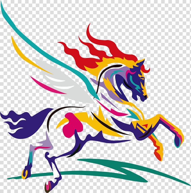 American Paint Horse Watercolor painting , Painted Horse material transparent background PNG clipart