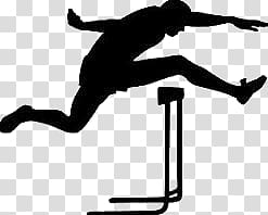 man jumping over hurdle illustration, Hurdle Runner Silhouette transparent background PNG clipart