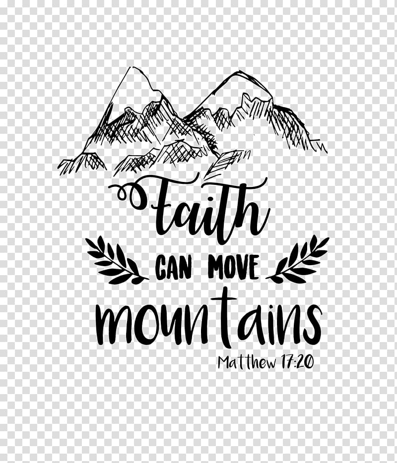 T-shirt Black and white Faith, mountain car transparent background PNG clipart