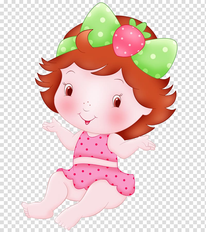Strawberry Shortcake Infant Doll , newborn transparent background PNG clipart