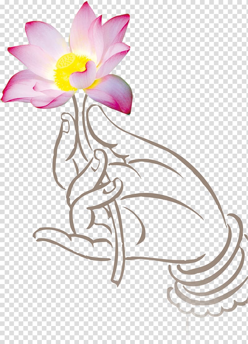 person holding pink lotus flower in bloom art, Nan Tien Temple Buddhas hand Buddhahood Floral design, Bergamot Lotus pull creative HD Free transparent background PNG clipart