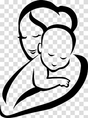 mother and child clip art black and white