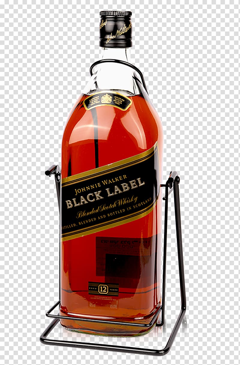 Blended whiskey Bottle Liqueur Johnnie Walker, bottle transparent background PNG clipart