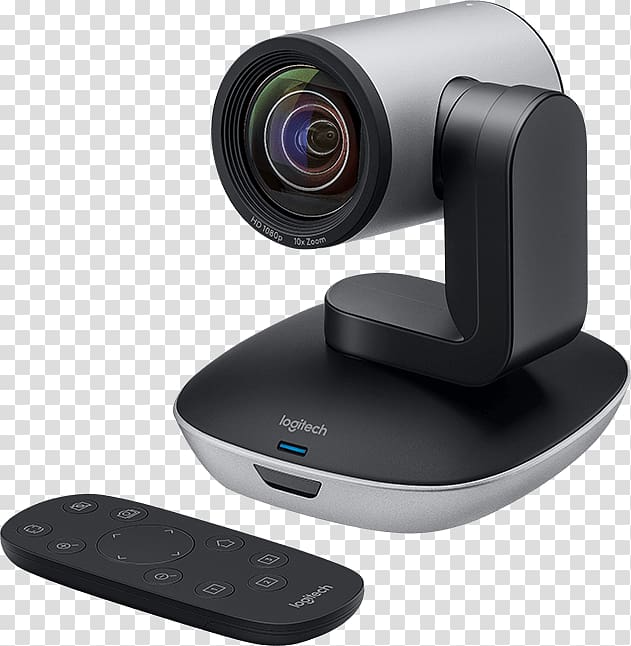 Pan–tilt–zoom camera Logitech PTZ Pro 960-001021 Full HD webcam 1920 x 1080 pix Logitech PTZ Pro Camera Stand 1080p, Camera transparent background PNG clipart