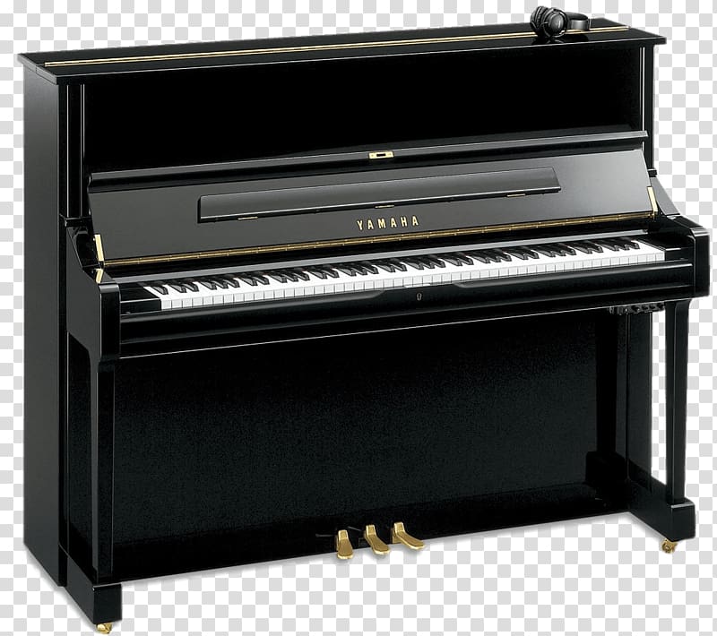 black Yamaha upright, Yamaha U1 Silent Upright Piano transparent background PNG clipart
