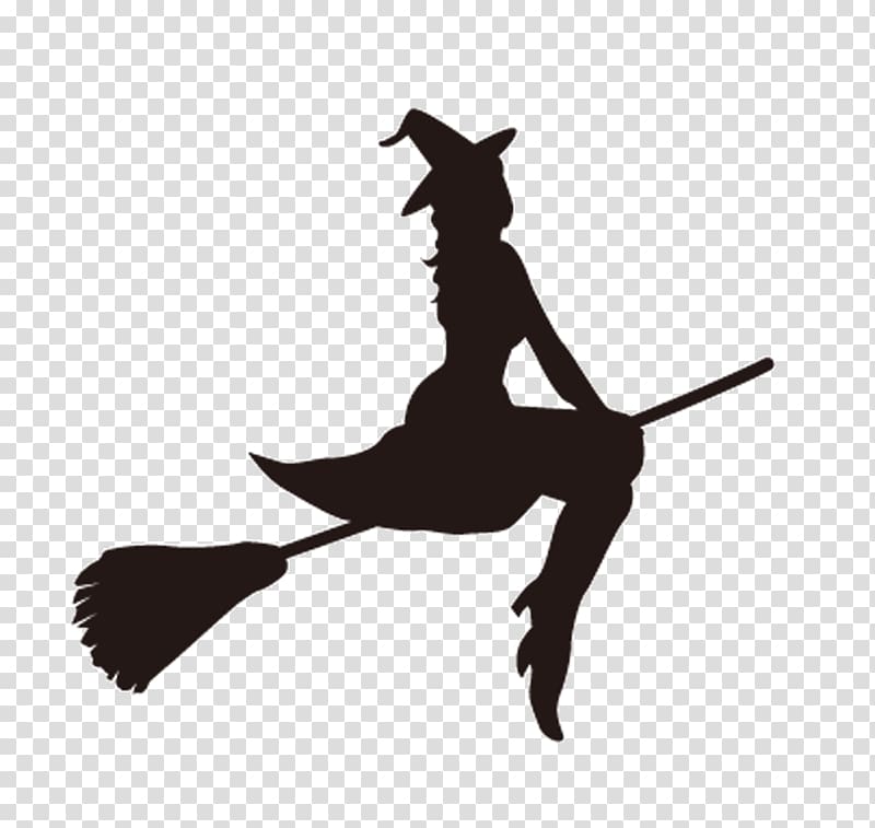 Witchcraft Room On The Broom Silhouette Witch Flying on Broom, witch  transparent background PNG clipart | HiClipart
