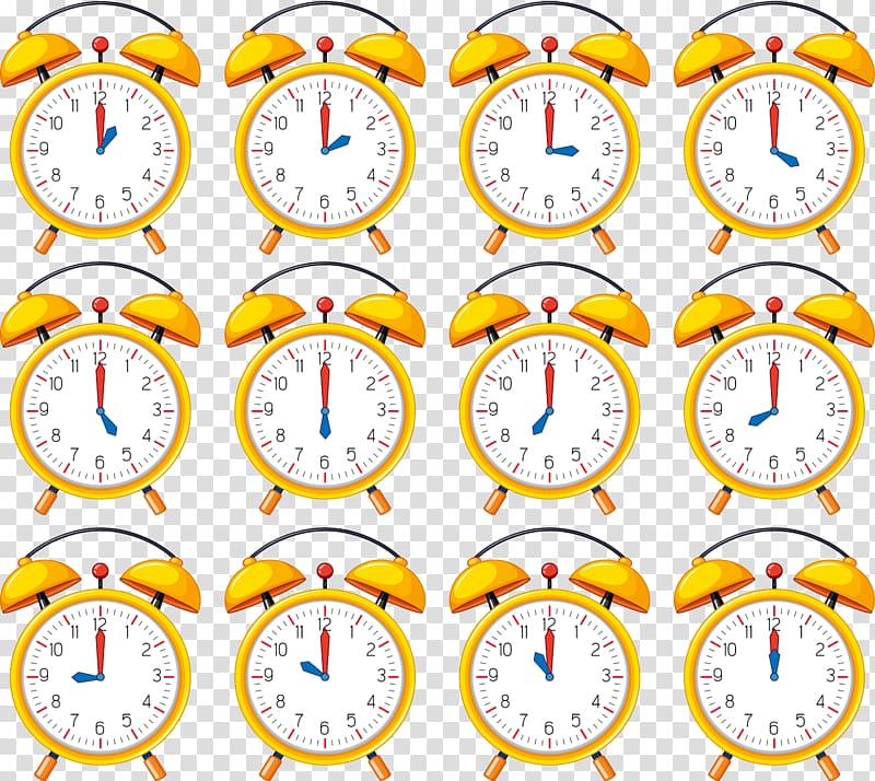 Time , Yellow alarm clock transparent background PNG clipart