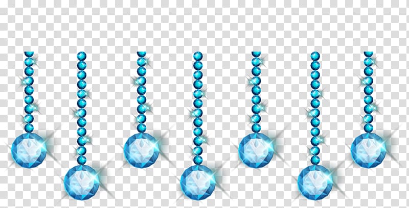Euclidean Quartz Blue, Shiny blue crystal hanging curtains transparent background PNG clipart