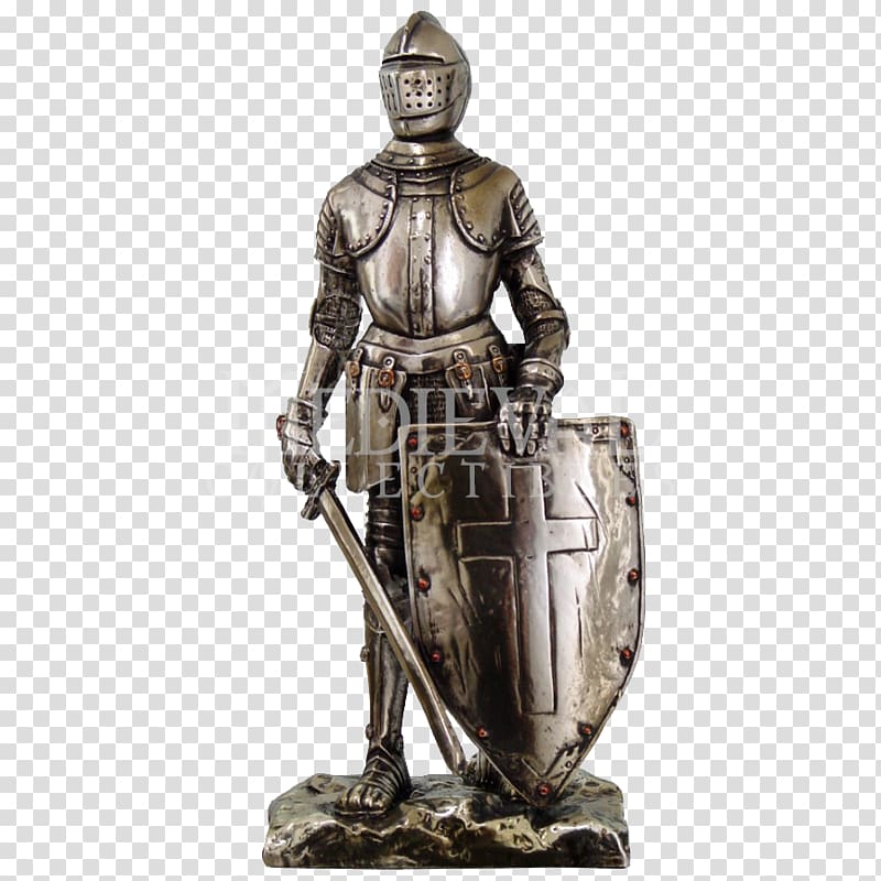Middle Ages Knights Templar Plate armour Statue, Knight transparent background PNG clipart