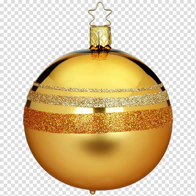 Christmas ornament Christmas decoration Glass Bell, Goldene transparent background PNG clipart