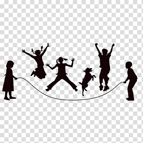 shadow of family jumping together on jumping rope , Child Silhouette, Children silhouettes children silhouettes transparent background PNG clipart