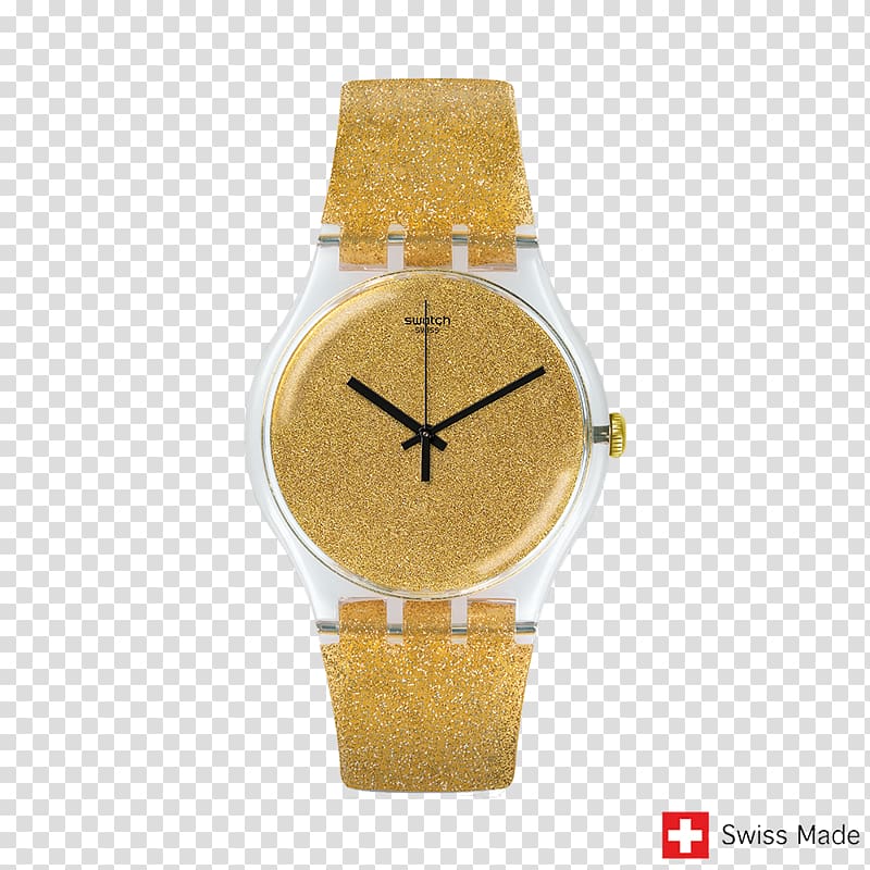 Swatch Silverblush Swiss made Clock, watch transparent background PNG clipart