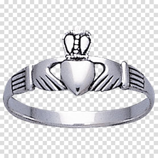 Claddagh ring Silver Material Body Jewellery, silver transparent background PNG clipart