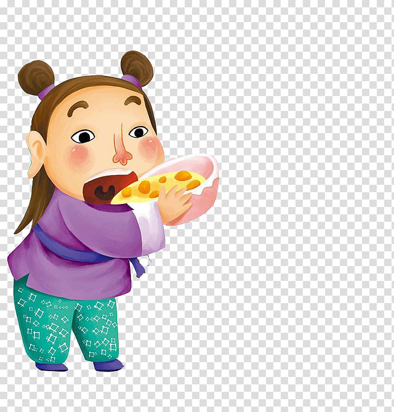 Food Child Eating, Hand-painted children eating food transparent background PNG clipart