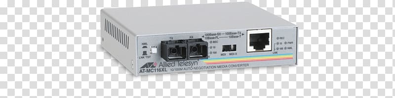 Allied Telesis AT MC116XL Fiber media converter Optical fiber Computer network, others transparent background PNG clipart