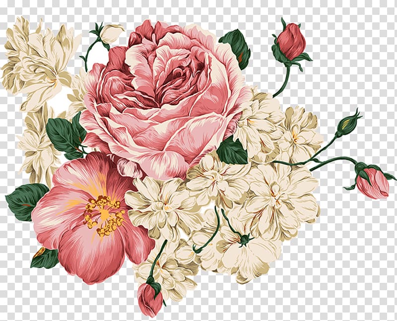 pink and white flowers illustration, Flower Computer file, Hand-drawn line peony transparent background PNG clipart