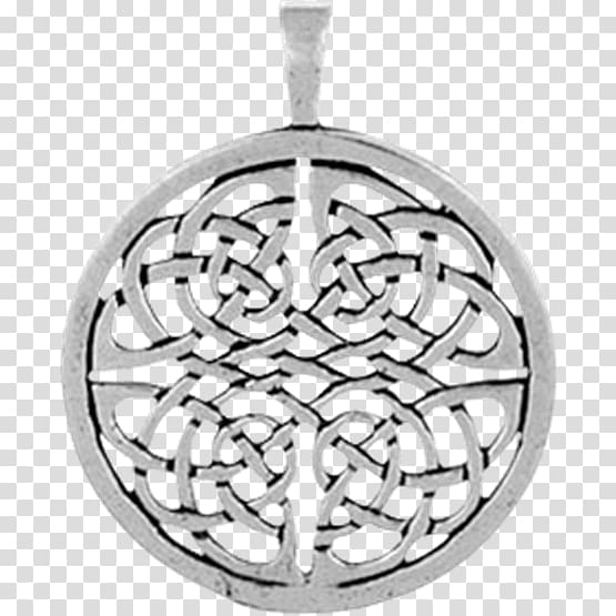 Locket Celtic knot Silver Circle, silver transparent background PNG clipart