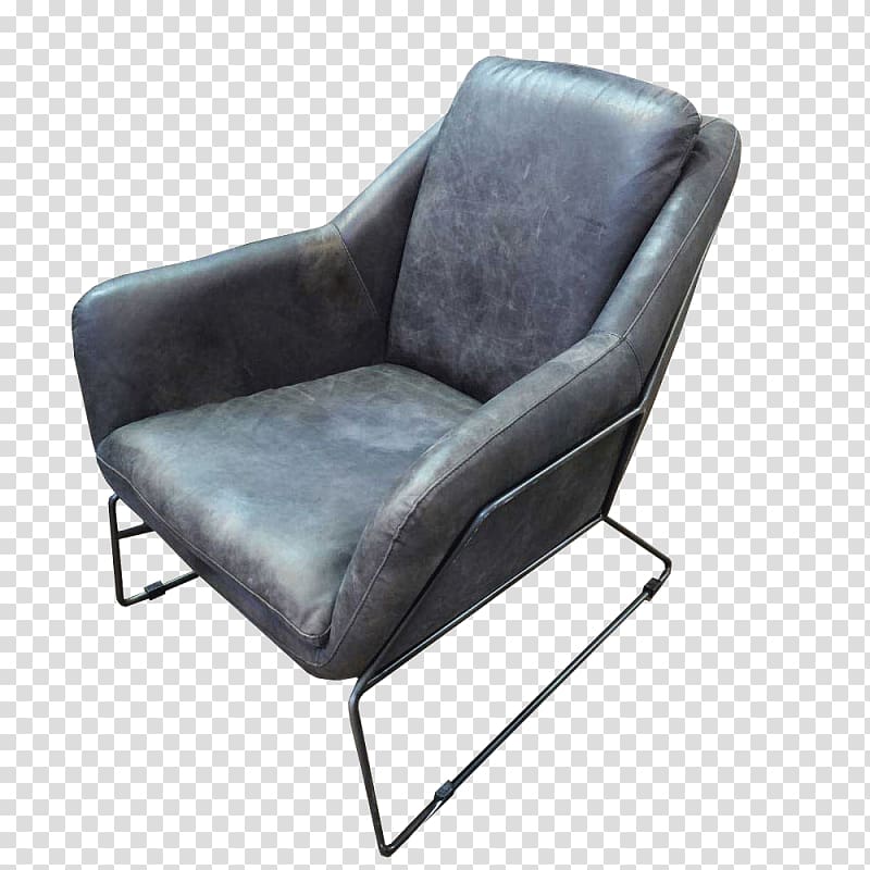 Club chair Leather Metal Design, cushion chair transparent background PNG clipart