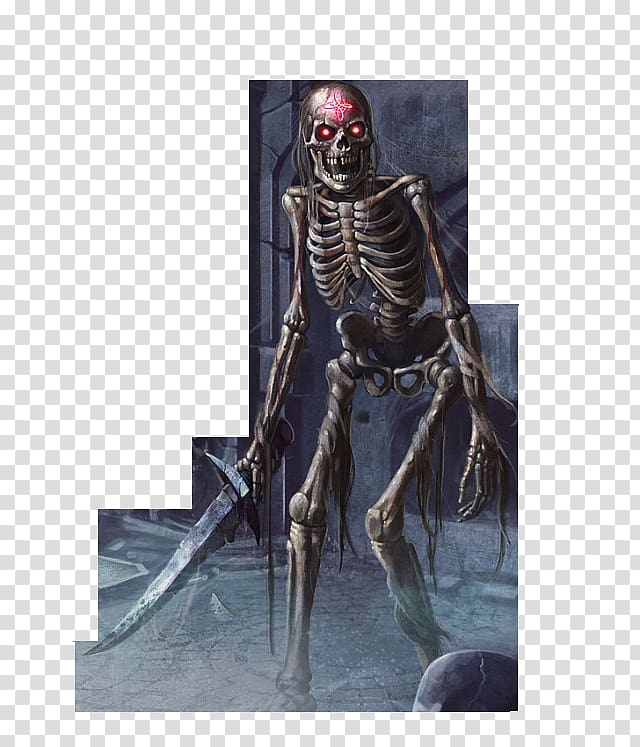 Concept art Skull Artist Conceptual art, Skeleton warrior transparent background PNG clipart