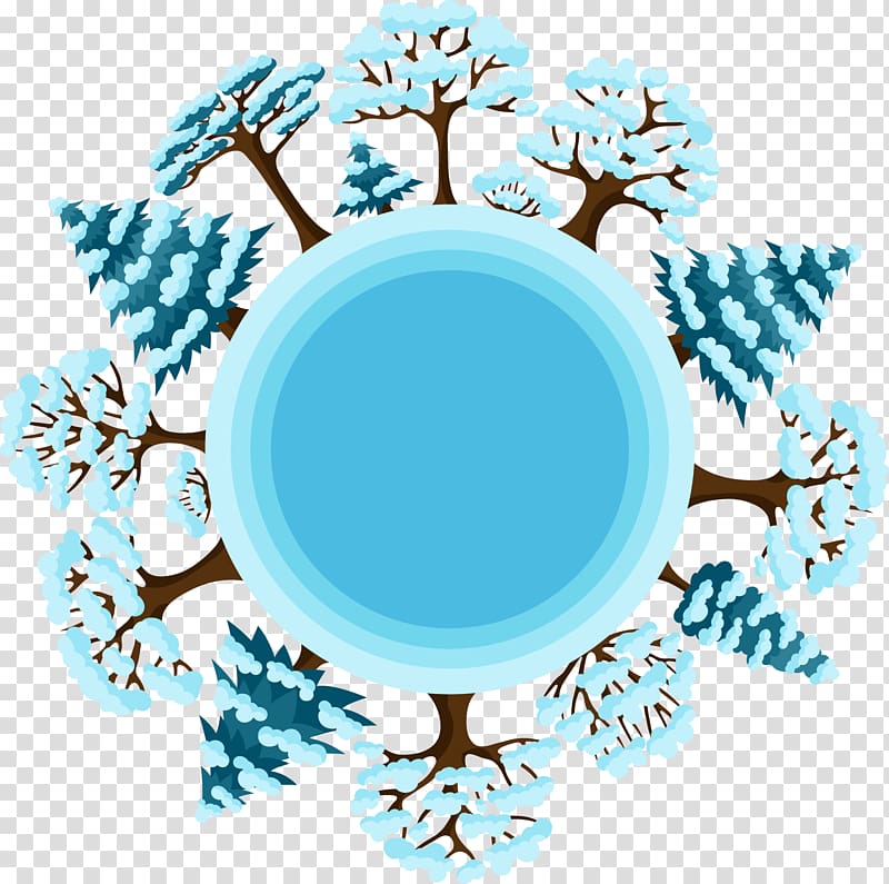 Winter Illustration, Winter Pine Round transparent background PNG clipart