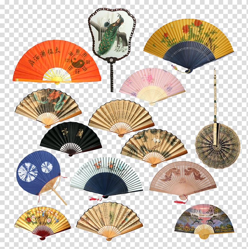 China Paper Hand fan, Chinese fan sub-collection transparent background PNG clipart