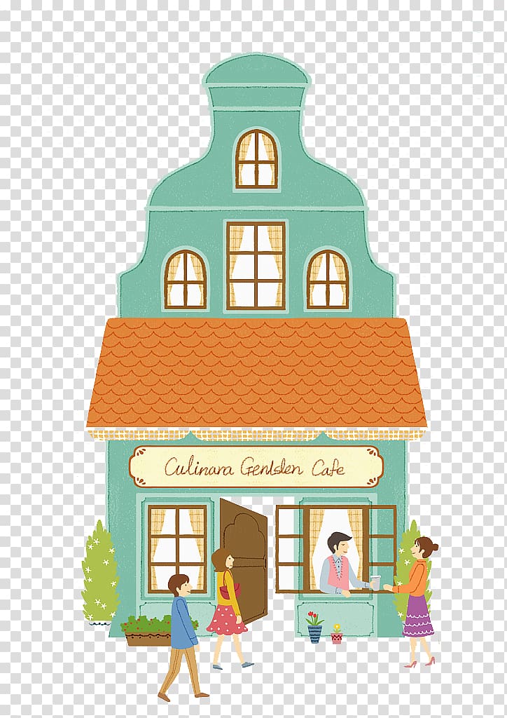 Coffee Cafe Illustration, Outdoor coffee shop transparent background PNG clipart