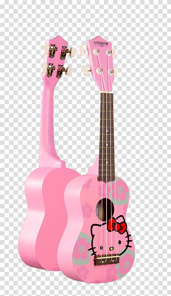 Hello Kitty Stratocaster Cat Guitar, Pink Hello Kitty transparent background PNG clipart