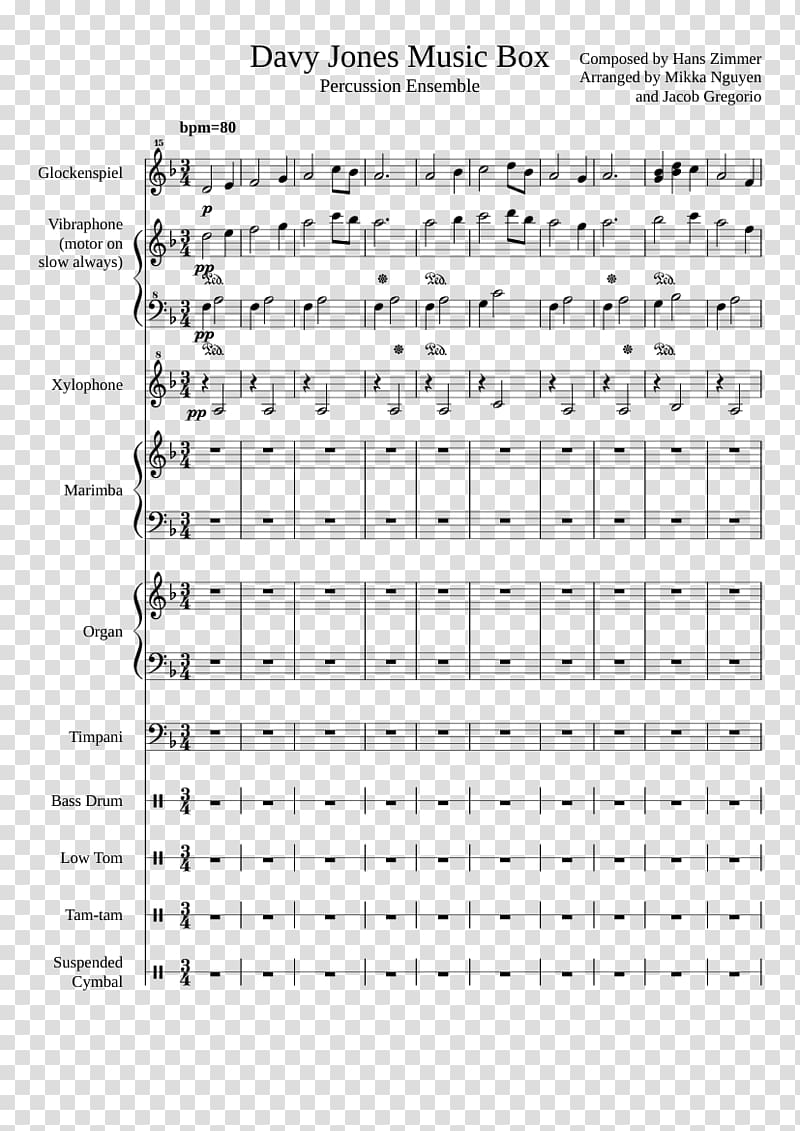 Sheet Music Davy Jones Music Boxes Percussion, sheet music transparent background PNG clipart