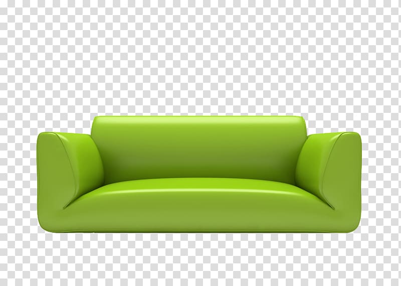 Sofa bed Rectangle Furniture, Green Sofa transparent background PNG clipart