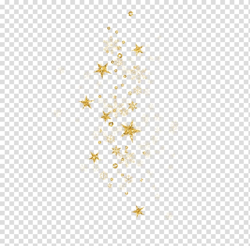 golden stars floating snowflakes transparent background PNG clipart