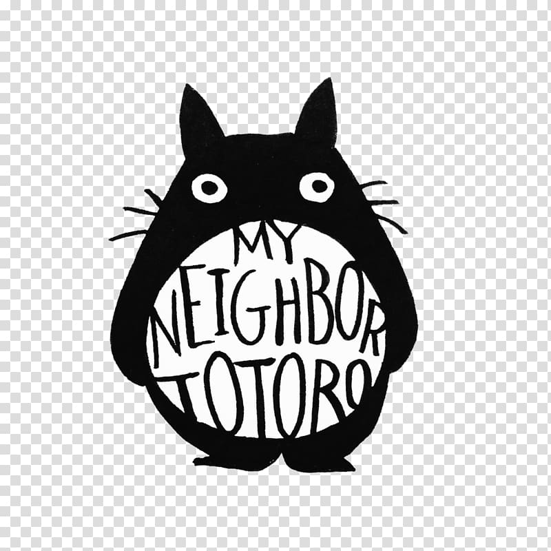 My Neighbor Totoro , Black and white Studio Ghibli Film , totoro transparent background PNG clipart