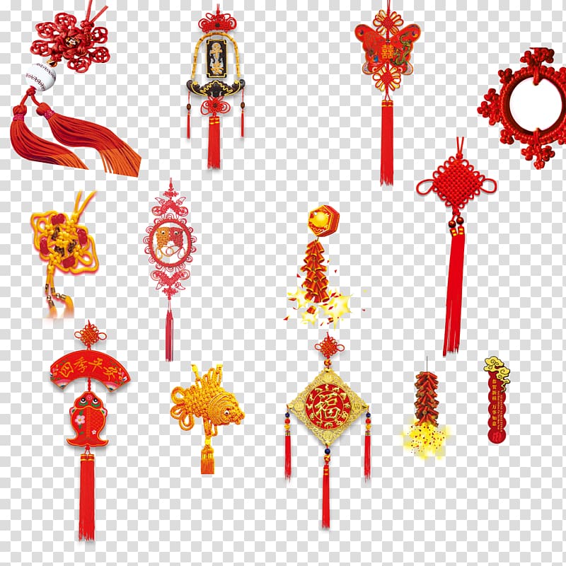 Christmas ornament Chinese New Year, Free New Year ornaments creative buckle transparent background PNG clipart
