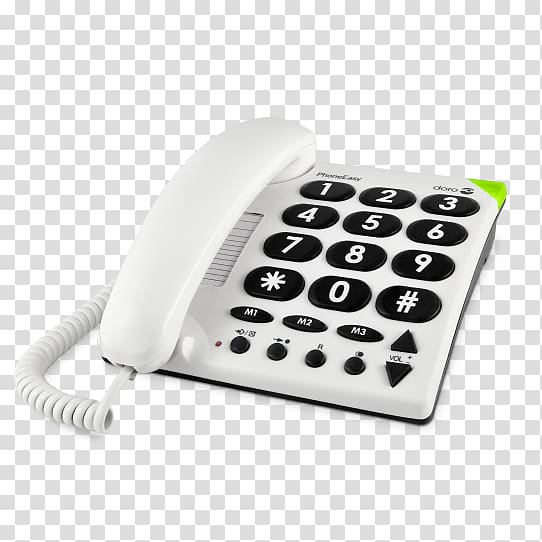 Doro PhoneEasy 311c Telephone Home & Business Phones Handset, telephone fixe transparent background PNG clipart