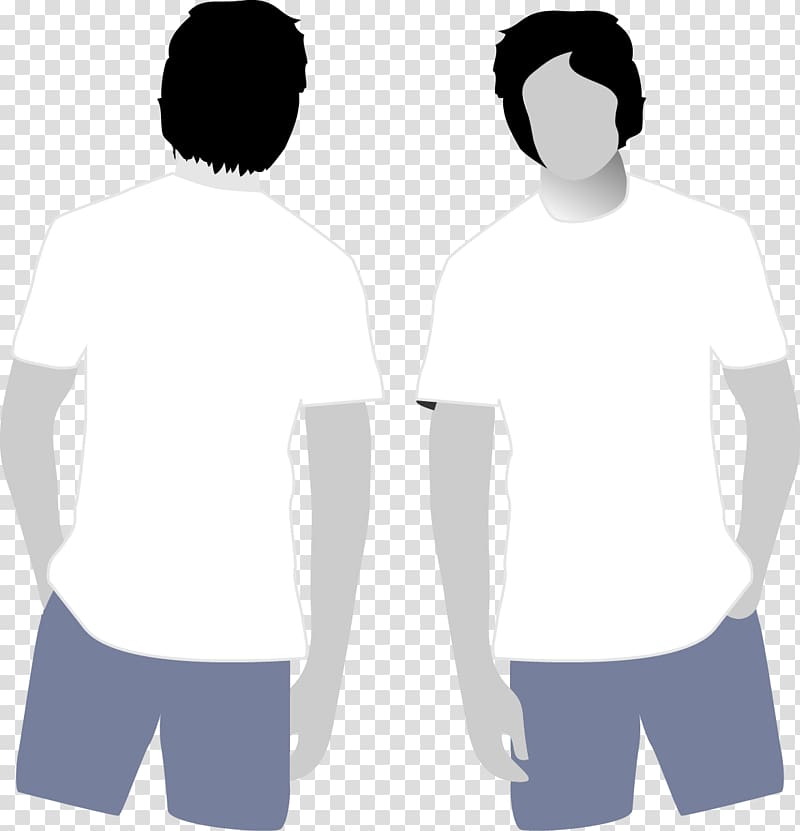 men's white crew-neck t-shirt and grey shorts art, T-shirt Template, T-shirt template material transparent background PNG clipart