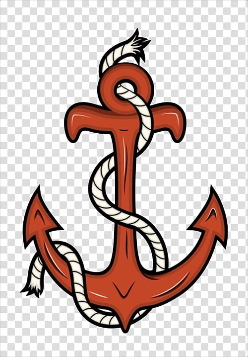 Anchor Drawing Illustration, Red brown anchor point transparent background PNG clipart
