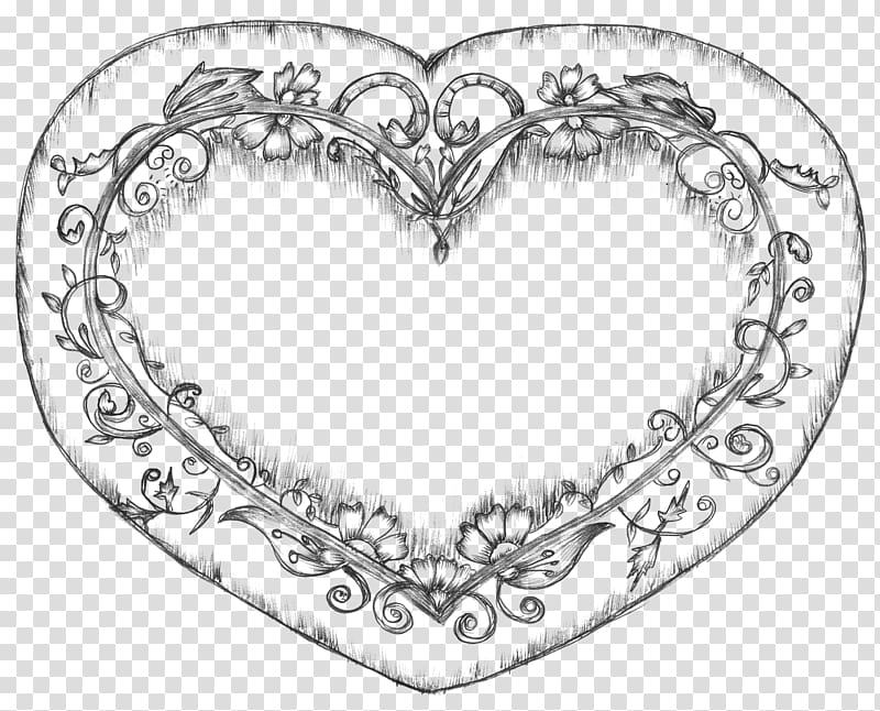 Drawing Heart, classical pattern letter of appointment transparent background PNG clipart
