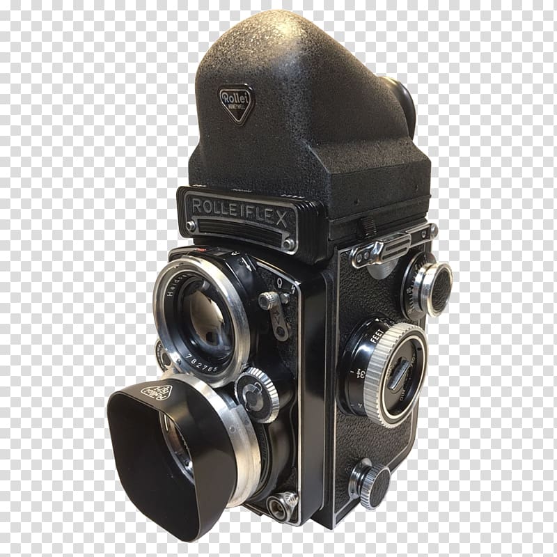 Digital SLR Camera lens Rolleiflex, Vintage box transparent background PNG clipart