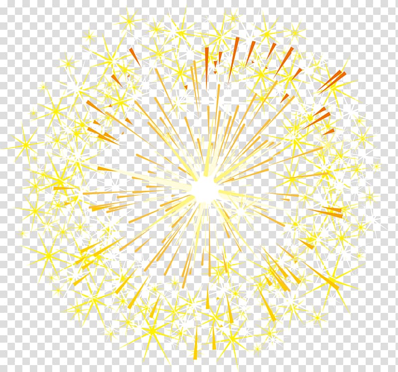 Fireworks Lighting, Hand painted yellow fireworks transparent background PNG clipart