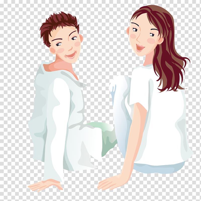 couple Illustration, Sweet couple transparent background PNG clipart