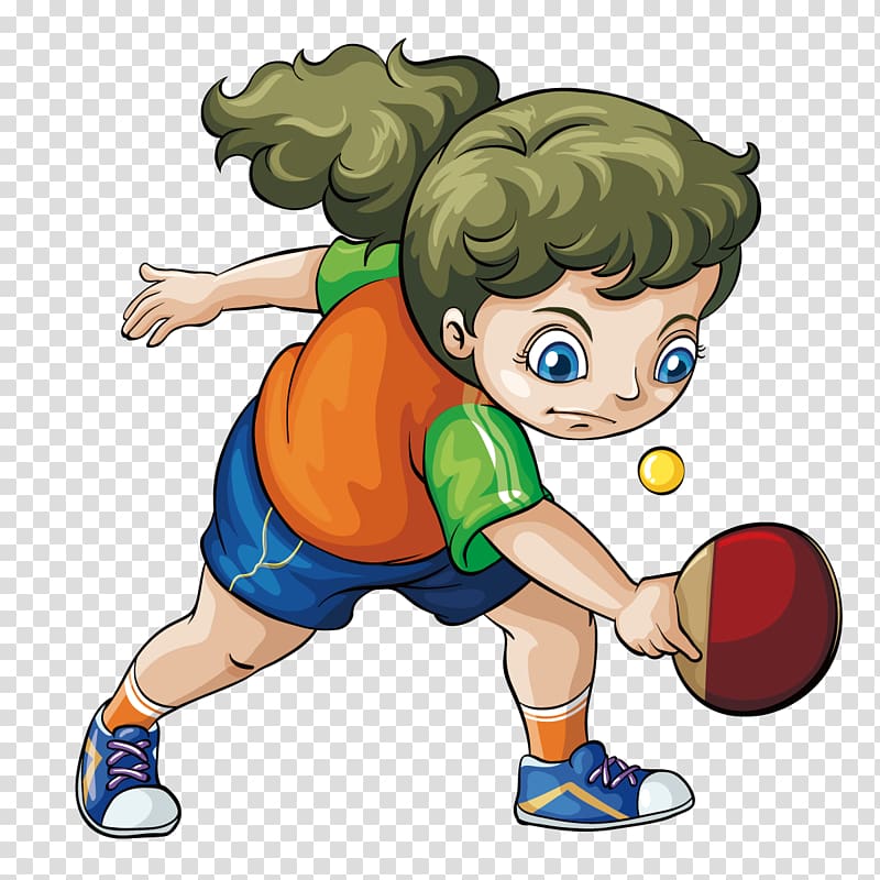 Tennis Girl Table tennis racket Illustration, Table Tennis transparent background PNG clipart