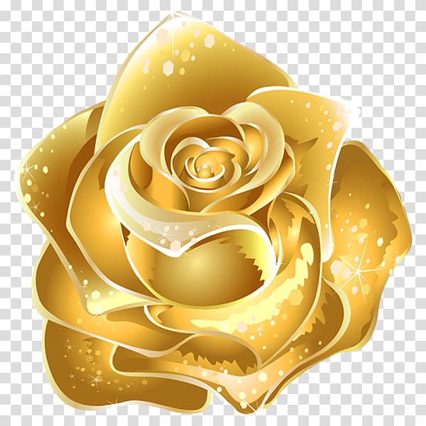 Gold rose flower illustration, Flower Gold Rose , Gold transparent  background PNG clipart | HiClipart
