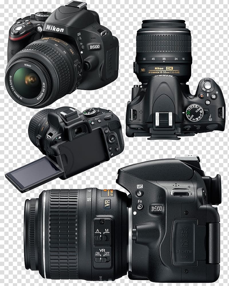 Nikon D3100 Digital SLR Single-lens reflex camera, Nikon D5100 transparent background PNG clipart