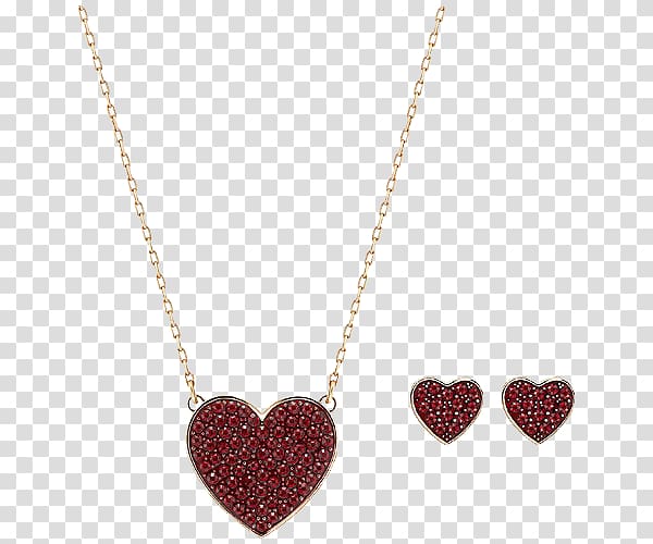 Necklace Pendant Chain Heart Bling-bling, Swarovski Jewelry Sets Women\'s Necklace transparent background PNG clipart