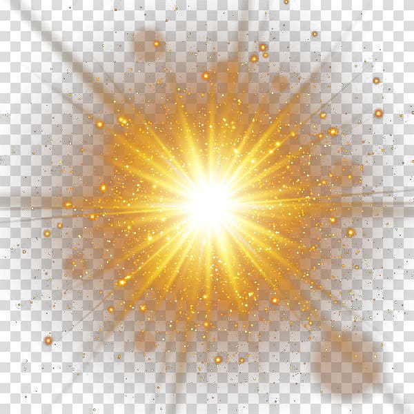 Sunlight Luminous efficacy, Light effect of decorative gold spot, yellow star illustration transparent background PNG clipart