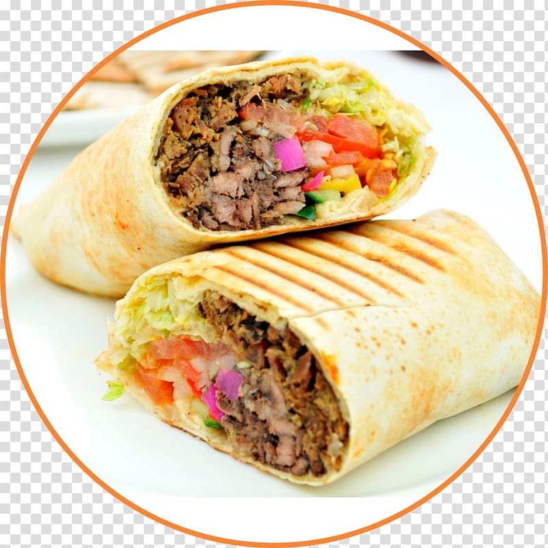 vegetable and beef taco, Shawarma Chicken Tabbouleh Middle Eastern cuisine Wrap, kebab transparent background PNG clipart