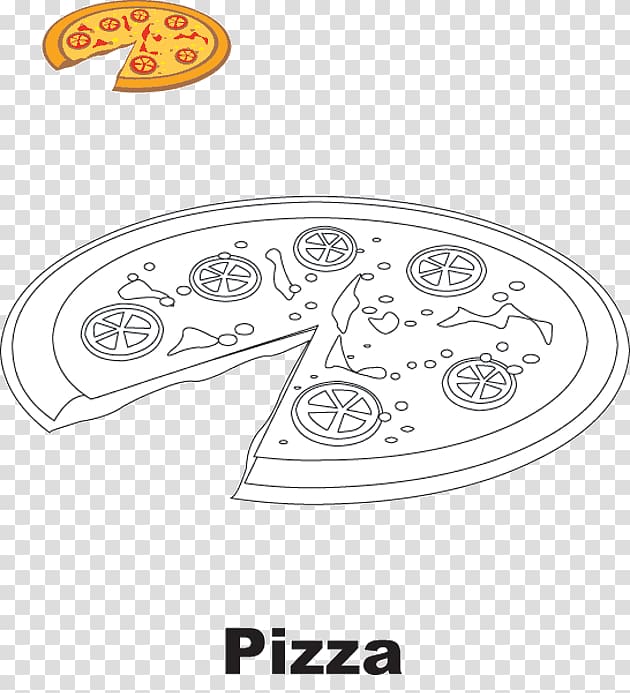 Pizza Drawing Food Coloring book Pepperoni, pizza transparent background PNG clipart