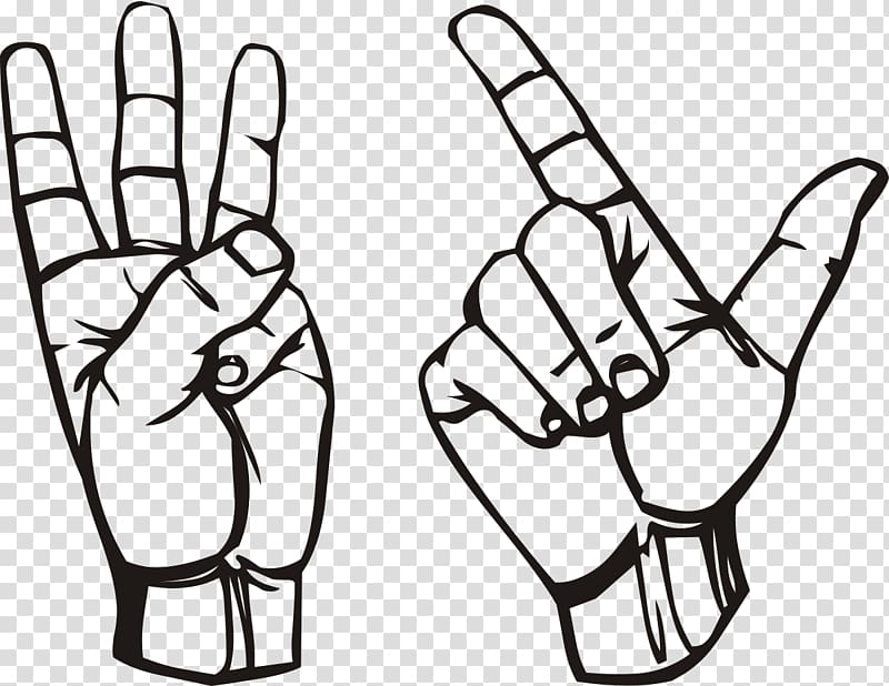 American Sign Language Alphabet, hand point transparent background PNG clipart