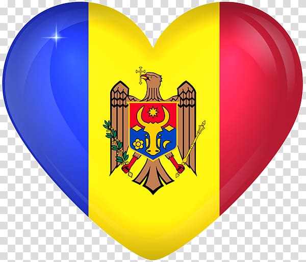 Flag of Moldova National symbol, Heart Flag transparent background PNG clipart